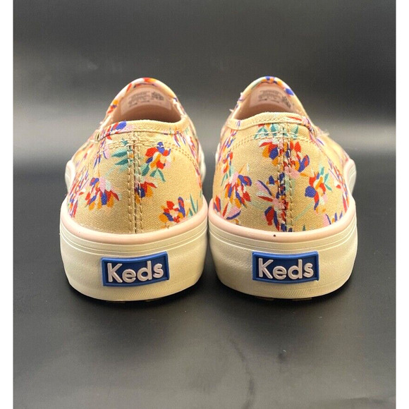 Keds Double Decker Tan Spring Floral Canvas Slip-On Sneakers Size 7.5 - Picture 8 of 9